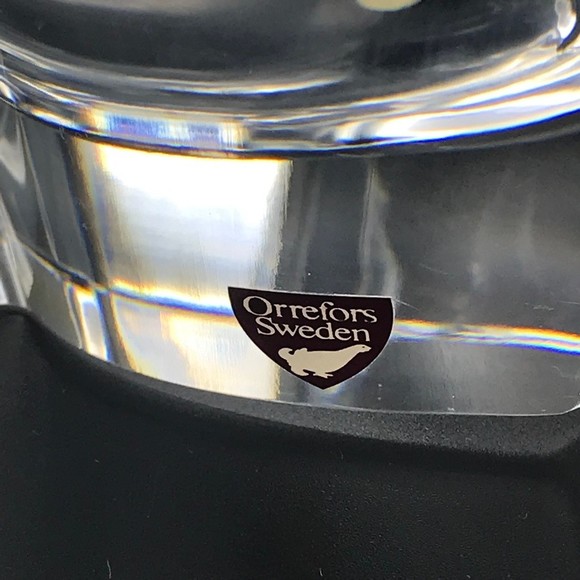 Orrefors Sweden Lead Crystal Belle Tulip Dish Signed Lars Hellsten Design - Picture 3 of 7